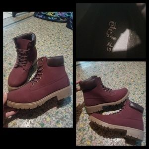 Womens Work Boots- Burgundy